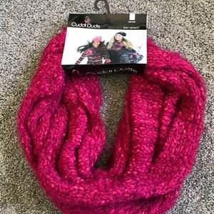 PINK KNIT INFINITY SCARF